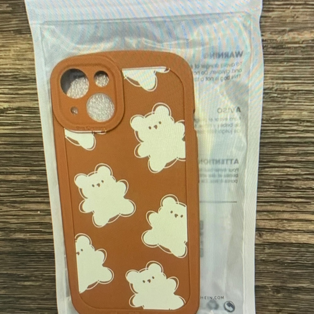 Cute Bear Pattern Phone Case - Tan